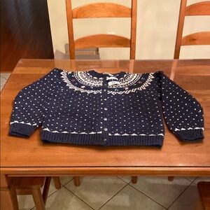 Orvis Classic Women's Navy and Cream Knit Cardigan